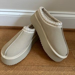 Faux Fur Platform Slippers